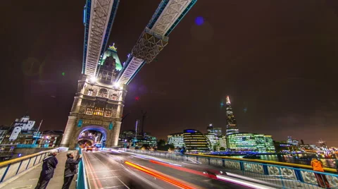 4k ultra hd  timelapse of tower bridge and the shard in London England Stock Footage 42873194