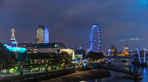 4k, Ultra HD, UHD time-lapse of a London cityscape at dusk Stock Footage 44206069