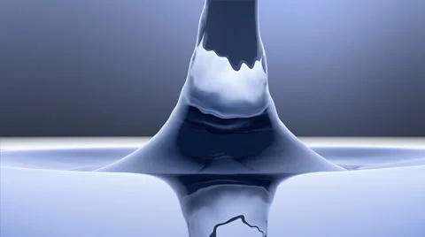 4K Ultra macro water drop in slow motion - clear blue - side view Stock Footage 55156441