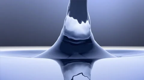 4K Ultra macro water drop in slow motion - clear blue - side view Stock Footage 55163472