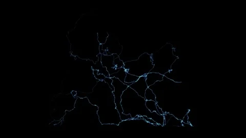 4K Ultra Slow Motion Lightning Arc Atmospheric Layer on Black Screen Stock-Footage 341461678