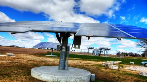 4K UltraHD  Close timelapse view of a solar panel Stock Footage 37837325