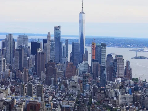 4K UltraHD A View of Downtown Manhattan area Stock Footage