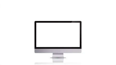 4K Unbranded Desktop Modern Computer Monitor, Blank White Screen and Background Video stock 77550532