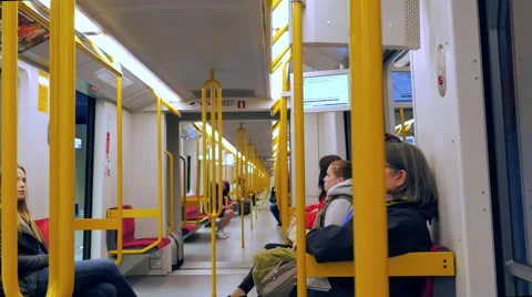 4K Underground Train Subway, City Passenger Transport, Urban Transportation Stock Footage 67600564