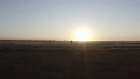 4k Ungraded Sunrise Open Field Stock Footage