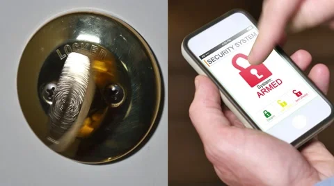 4K Unlock Smart Home Security System Stock Footage 44708306