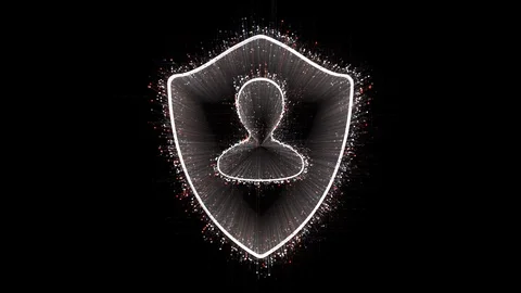 4k User security shield protection data encryption,Matrix binary computer code. Stock Footage 114171152