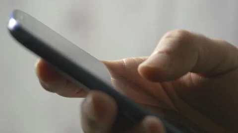 4K Using Smartphone With One Hand Swiping Stock Footage 47170658