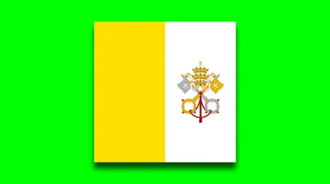 4K - Vatican flag on green screen Stock Footage 68850375