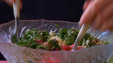 4K Vegan Salad Stock Footage 90058472