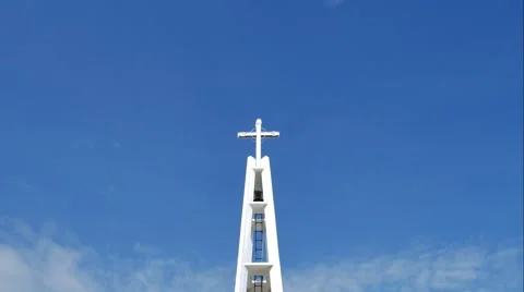 4K Version, Cross with time lapse clouds, Clouds moving nicely. 動画素材 55869303