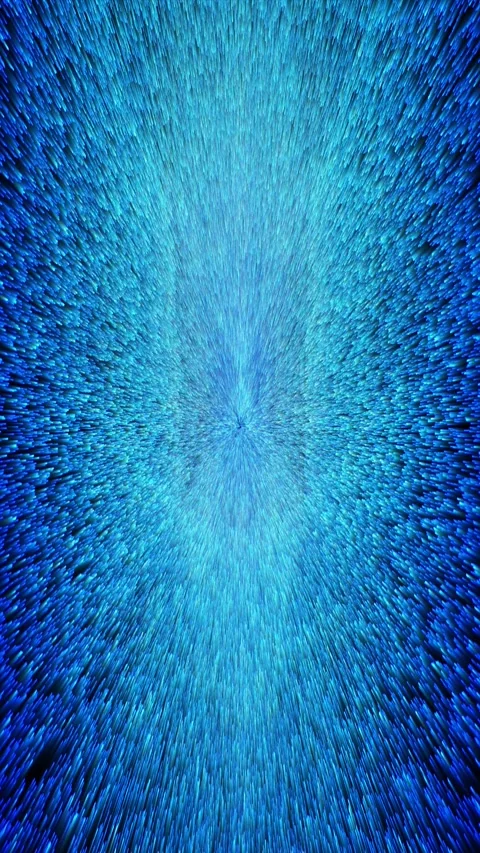4K vertical animation of blue particles rapidly streaking outward, creating  Stock Footage 321909254
