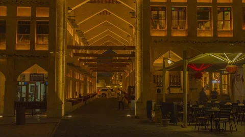 4K Vertical pan of arabic architecture in Doha Medina, Qatar Stock Footage 111758725