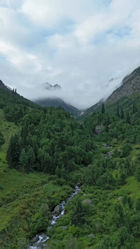 4k vertical timelapse of clouds in the alps Video stock 330439780