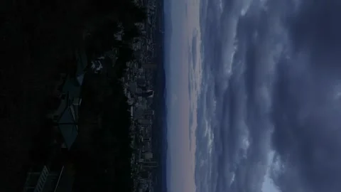 4K vertical timelapse video of clouds moving above downtown Portland Oregon USA  Stock Footage 331785306