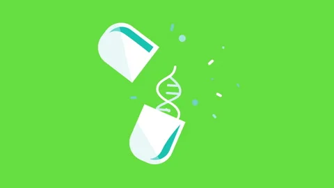 4k vertical video of abstract part of DNA on green background. Stock-Footage 226401396