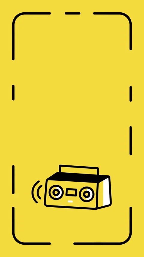 4k vertical video of acoustic column line icon on yellow background. Stockbeeldmateriaal 219329144