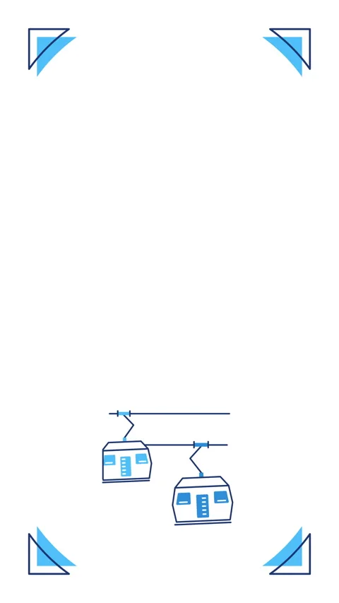 4k vertical video of cartoon cable car on white background. 動画素材 197366166