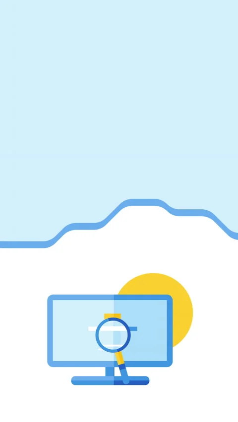 4k vertical video of cartoon computer screen with magnifying glass. 库存影片 204971765