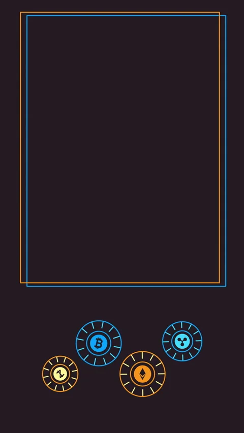 4k vertical video of cartoon crypto design on black background. Stock-Footage 170902316