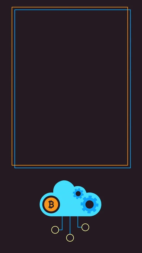4k vertical video of cartoon crypto design on black background. Stockbeeldmateriaal 170902323