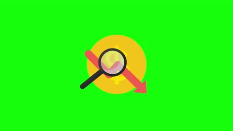 4k vertical video of cartoon dollar and arrow down with magnifying glass on Stock Footage 232006065