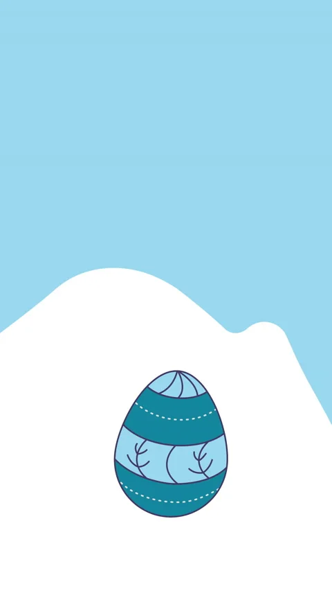 4k vertical video of cartoon Easter egg design in flat style. Stock Footage 196881813