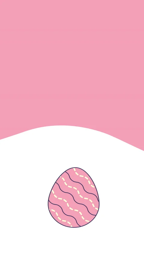 4k vertical video of cartoon Easter egg design in flat style on pink background. Stockbeeldmateriaal 196881844