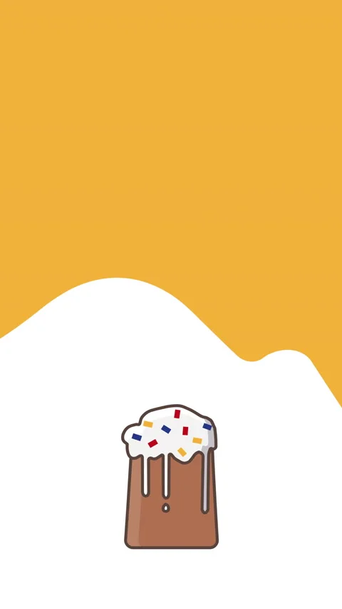 4k vertical video of cartoon Easter cake on white background. Stockbeeldmateriaal 200838326