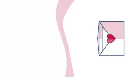 4k vertical video of cartoon envelope with letter and heart. Stockbeeldmateriaal 201156869