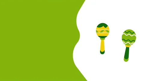 4k vertical video of cartoon green and yellow maracas on chroma key background. Stock Footage 220093559