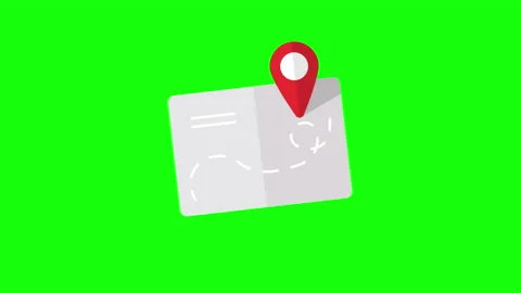 4k vertical video of cartoon map pin on green background. Stock Footage 224838056