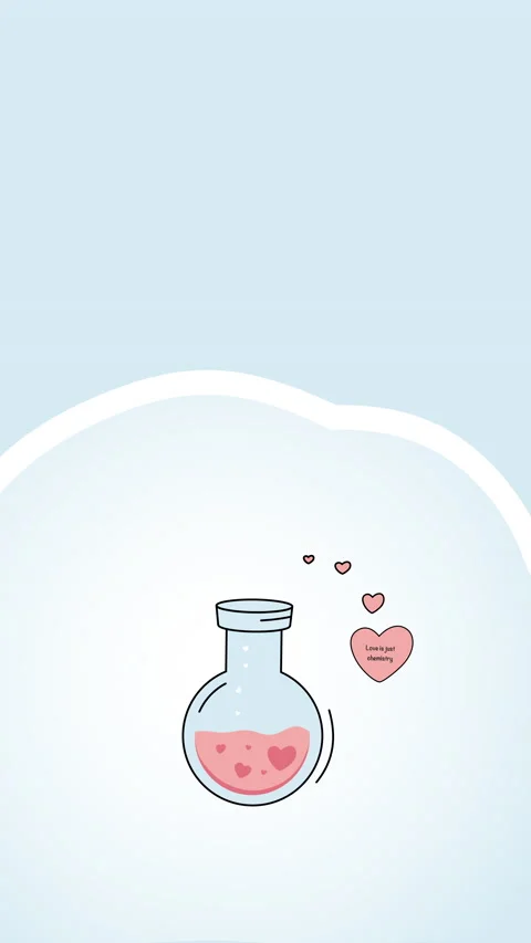 4k vertical video of cartoon romantic elixir on blue background. Stock-Footage 201871561