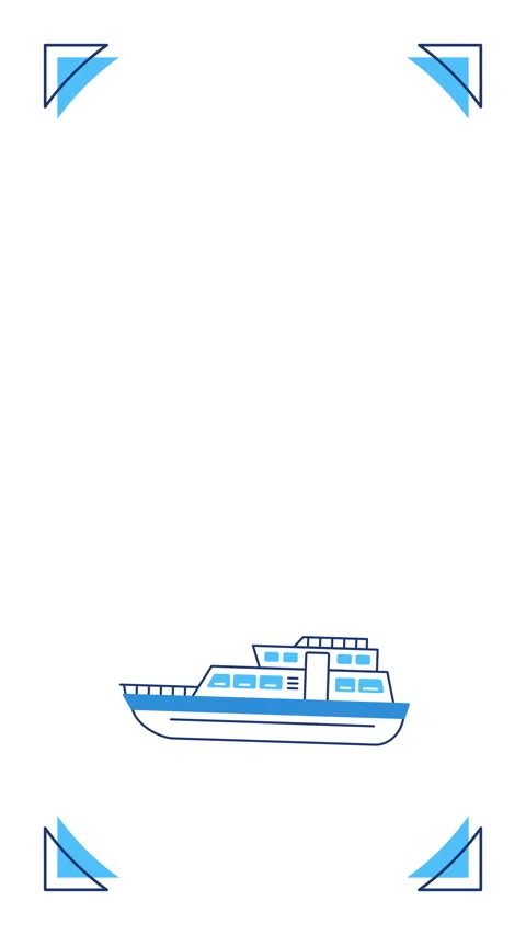 4k vertical video of cartoon ship on white background. Stock Footage 197366193