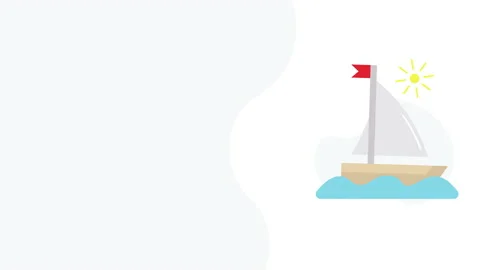 4k vertical video of cartoon ship design on white background. Stock Footage 221566015