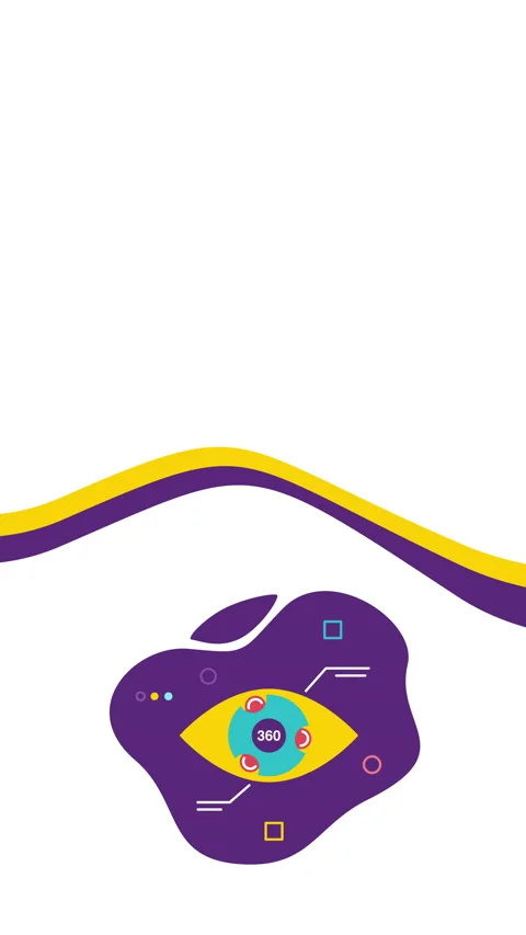 4k vertical video of cartoon technological eye design on white background. Stockbeeldmateriaal 171658320