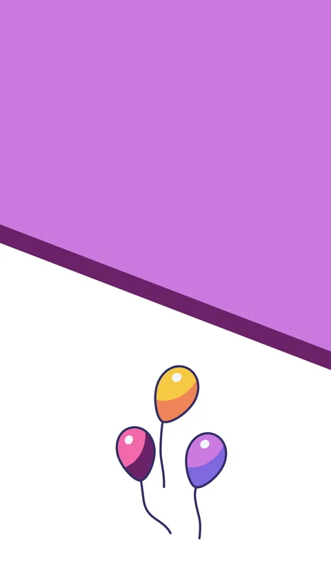 4k vertical video of cartoon three balloons on white background. 库存影片 187453654