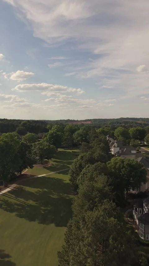 4k vertical video of Flight Over High-End Residential Subdivision Layout Stock Footage 335490619