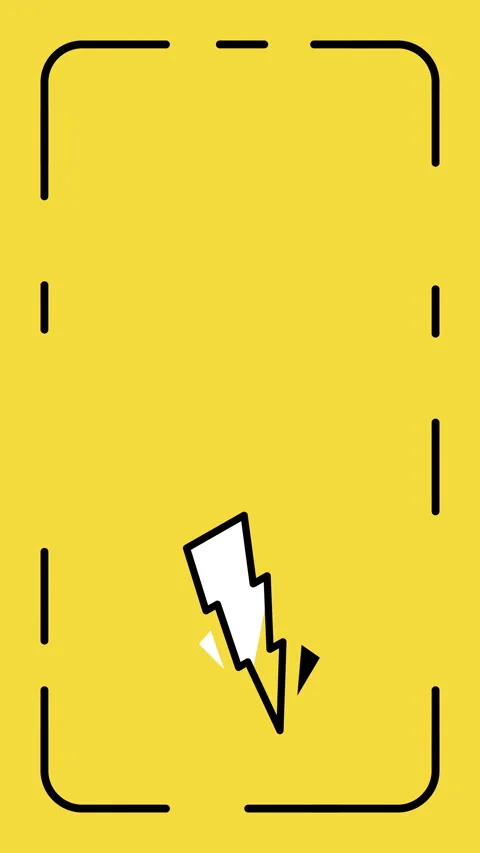 4k vertical video of lightning strike simple icon on yellow background. Stockbeeldmateriaal 229760004