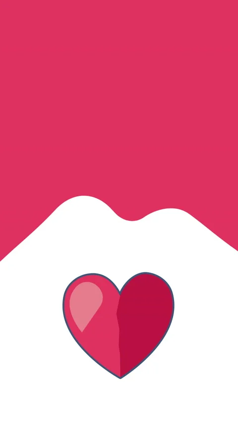 4k vertical video of pink broken heart on white background with arrow. Stock-Footage 200864151