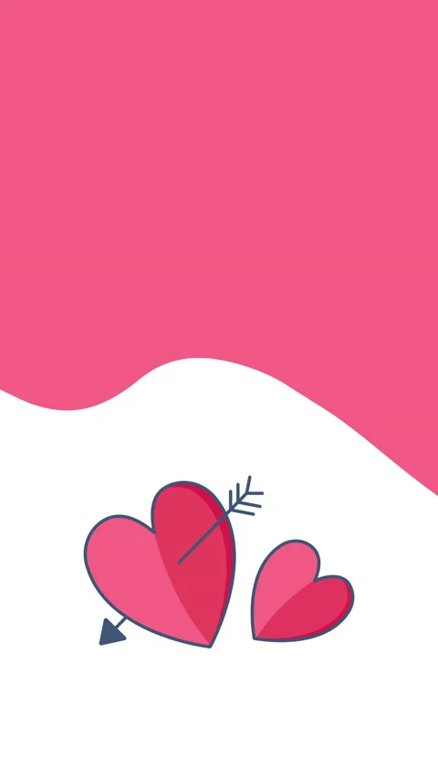 4k vertical video of pink broken heart on white background with arrow. Stock Footage 219471730