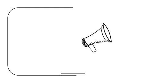 4k vertical video of rockets flying from public speaker in doodle style. Stockbeeldmateriaal 218427405