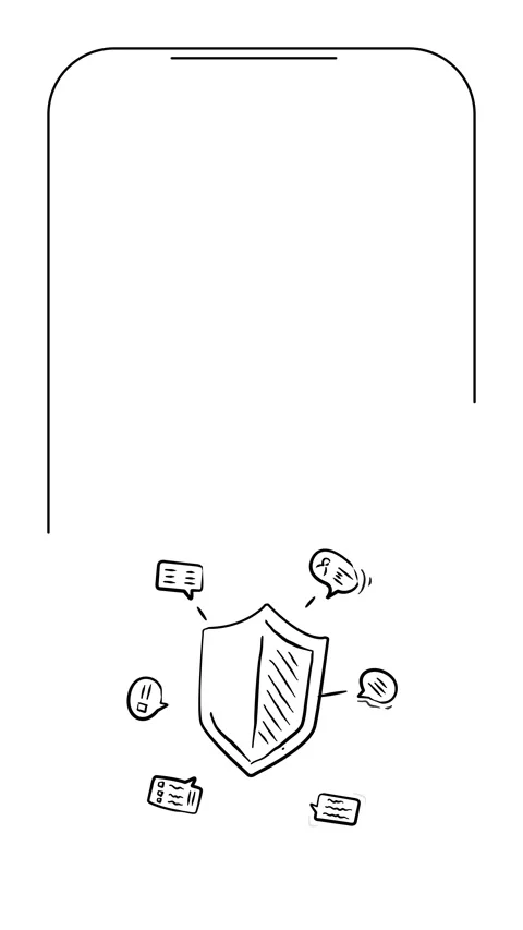 4k vertical video of shield in doodle style on white background. Stockbeeldmateriaal 187453607