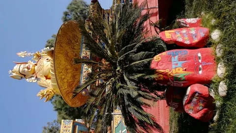 4K Vertical Video | Shiva the Destroyer, Golden God of Hindu Religion Stock Footage 141309901