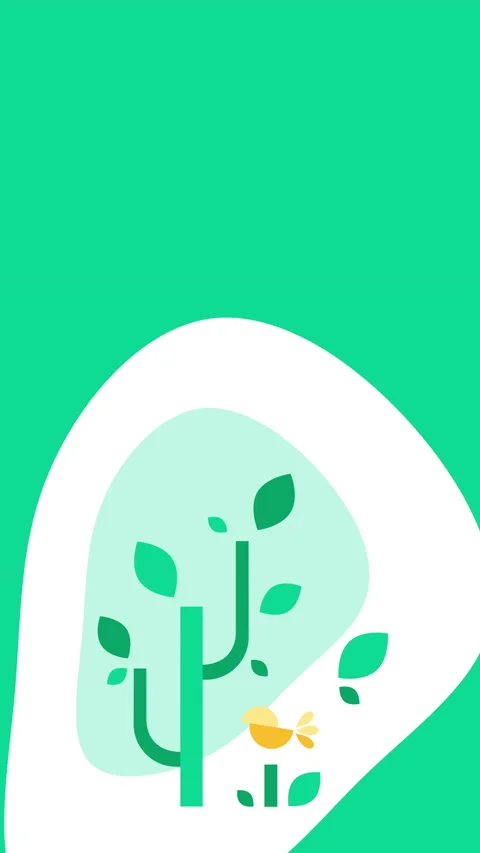 4k vertical video of tree and bird in geometric style. Stock Footage 217391853