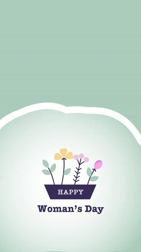 4k vertical video of woman's day icon on blue background. Stock Footage 200837394