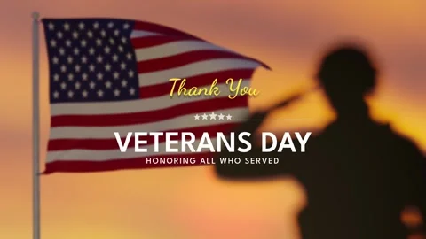 4K Veterans Day video card. Saluting wav... | Stock Video | Pond5