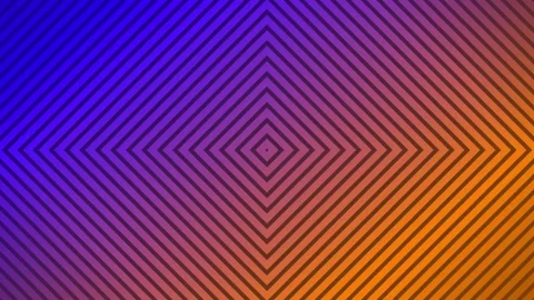 4K Vibrant Blue Orange Concentric Diamond Line Abstract Motion Background Loop Stock Footage 340467683