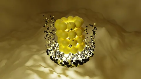 4K video of 3D object at the center of the scene created with colorful spheres. Stock Footage 218281431